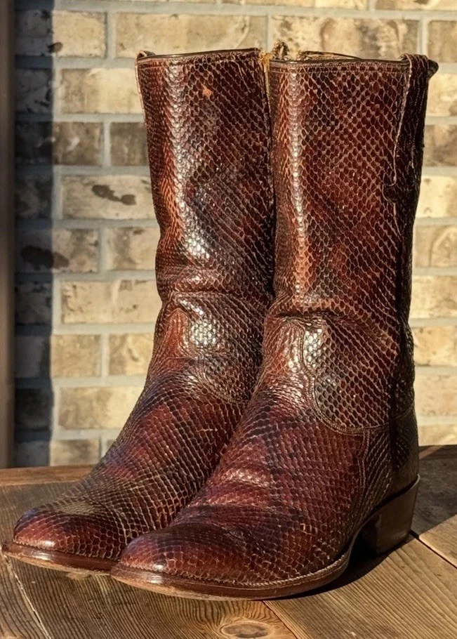 Botas de Vaquero Lucchese San Antonio 1980 Pitón Reticulada Exóticas 11D EE. UU. Foto 2 de 4