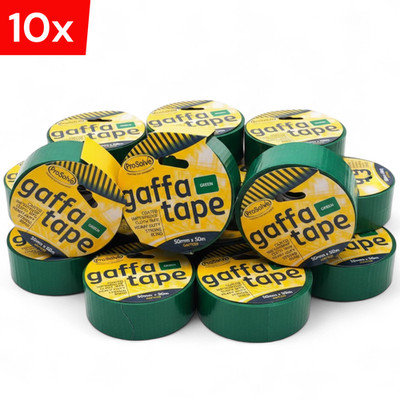 10x Grün 50mm x 50m Gaffer Gewebe Wasserdicht Klebeband Schwerlast Kleberollen Großpackung