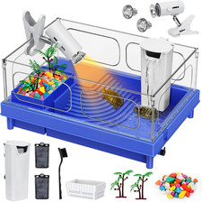 Turtle Tank Kit, Blue Small Turtle Tank Starter Kit, Turtle Aquarium with Light,