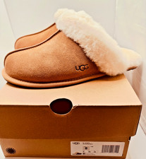 UGG Scuffette II Women's Slip-On Slipper Suede Sheepskin Lined 8 Authentic Boxed
