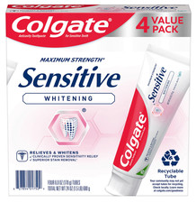 4 Pack Colgate Sensitive Whitening Fresh Mint Toothpaste, 6 fl oz, 1.04 per gallon
