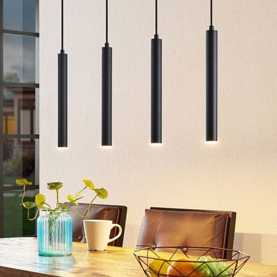 Arcchio LED Esstisch Pendelleuchte, LED Hängeleuchte schwarz 4-flammig, Hängelam