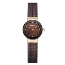 Bering Women's Classic Stainless Steel Brown Milanese Mesh Watch,  10124-265 NWT