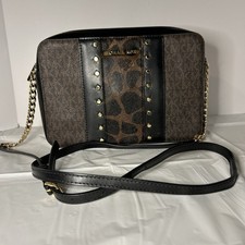 Michael Kors Crossbody Purse Jet Set Studded Giraffe Print Calf Hair Rare!!