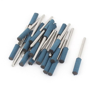 3mm Shank 5mm Blue Rubber Cylinder Head Mounted Polishing Point 22pcs