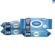 240 Hypoallergenic XL Flushable Wet Wipes for Sensitive Skin - Septic-Safe Care