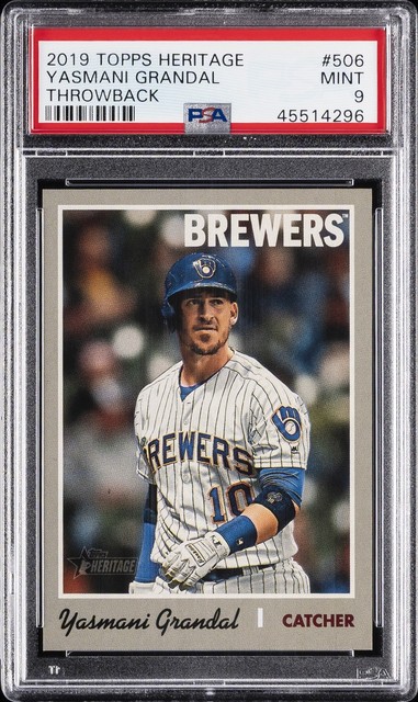 2019 Topps Heritage Throwback #506 Yasmani Grandal PSA 9