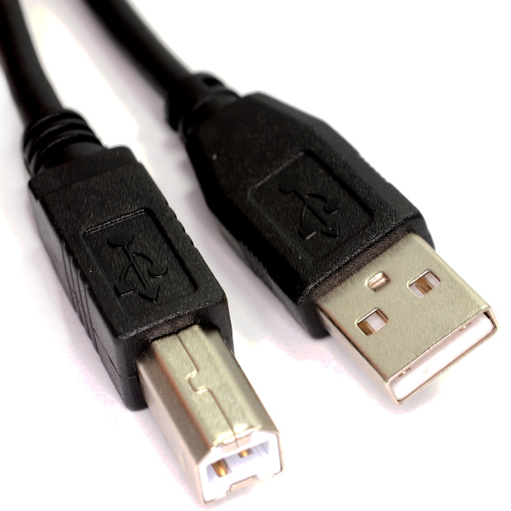 2m USB 2.0 CERTIFIED HQ Shielded A to B Cable BLACK Lead For Printers/Scanners