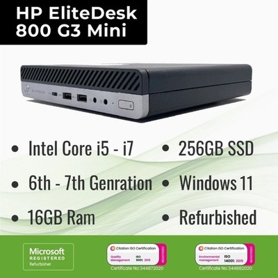 HP Elitedesk 800 G3 PC Intel Core i7-7700T 16GB | 256GB SSD | Windows11