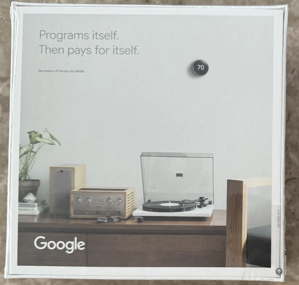 Google Nest Learning Thermostat, A0013 Stainless Steel, T3007ES Sealed - Image 2 of 3