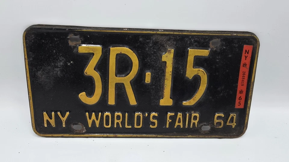 New York-1945-46, 1964 Worlds Fair, 1973-Lot of 5 Auto Car License Plates-3R-15 - Image 2 of 4