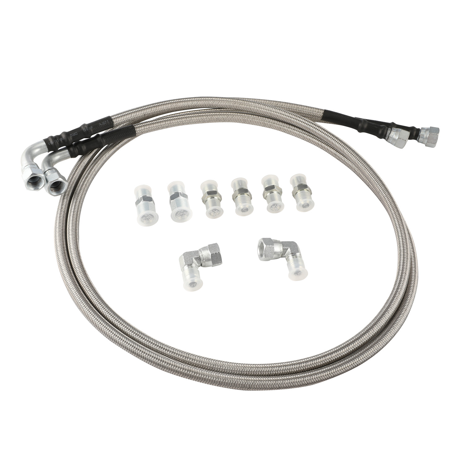 SS Braided Transmission Cooler Hose Lines Fittings TH350/700R4/TH400 52