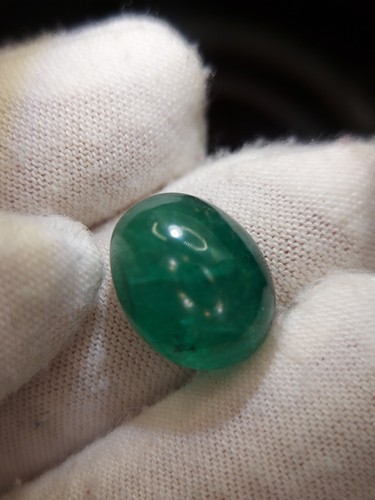 Big green emerald cabochon - loose natural Beryl gemstone 12.80 CTS - Bild 9 von 10