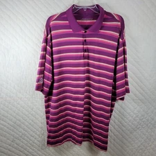 Nike Golf Polo Shirt Mens Extra Large XL Purple Striped Hackberry Creek Outdoors