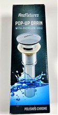Fine Fixtures Pop-Up Bathroom Sink Drain with Overflow Hole - Polished Chrome