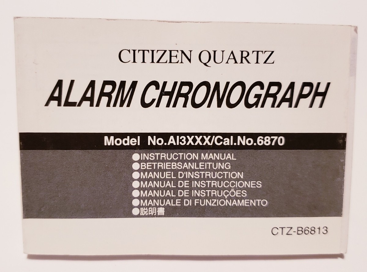Official Citizen Quartz Alarm Chrono Watch Instruction Manual
