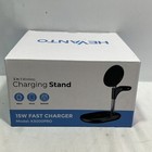 HEVANTO 3 in 1 Wireless Charging Station, Black, 15W Fast Mag-Safe Charger ~ NEW