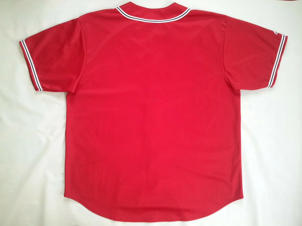 RARE MAJESTIC ATLANTA BRAVES RED BASEBALL JERSEY