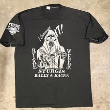 Sturgis I Survived It Bike Week 1983 Reaper Chopper VTG T Shirt Distressed Rare