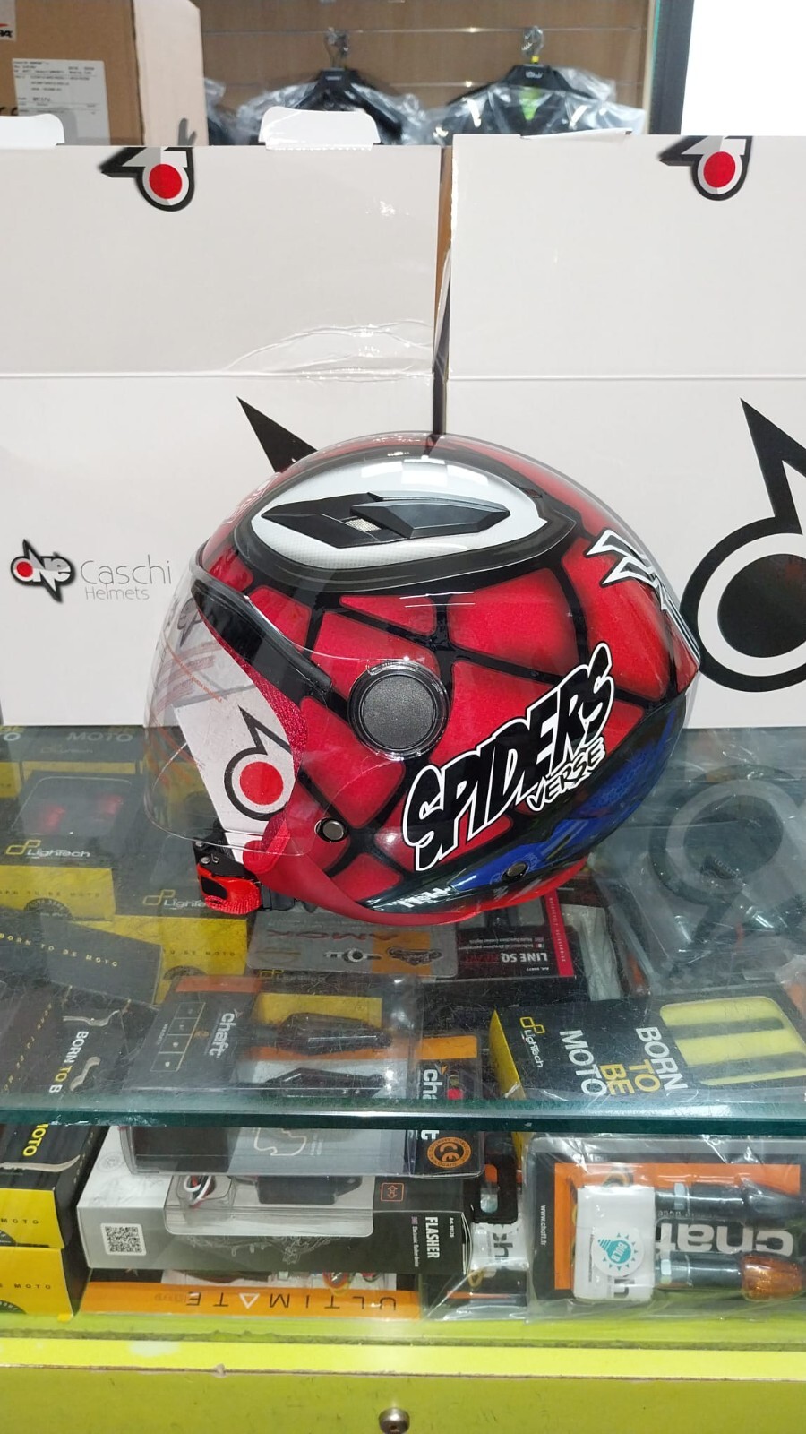CASCO MOTO DEMI-JET BAMBINO JUNIOR ONE SPIDER MAN 2.0 850gr TAGLIA M 49/50
