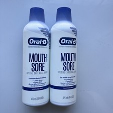 Oral B Mouth Sore Oral Rinse, Soothing Mint Flavor, 475 mL 16 fl oz 2 Pack