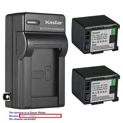 Kastar Battery AC Wall Charger for Canon BP-820 BP-828 BP828 Li-ion Battery