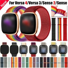 For Fitbit Versa 4 3 Sense Sense2 Elastic Sport Nylon Hook Loop Watch Band Strap