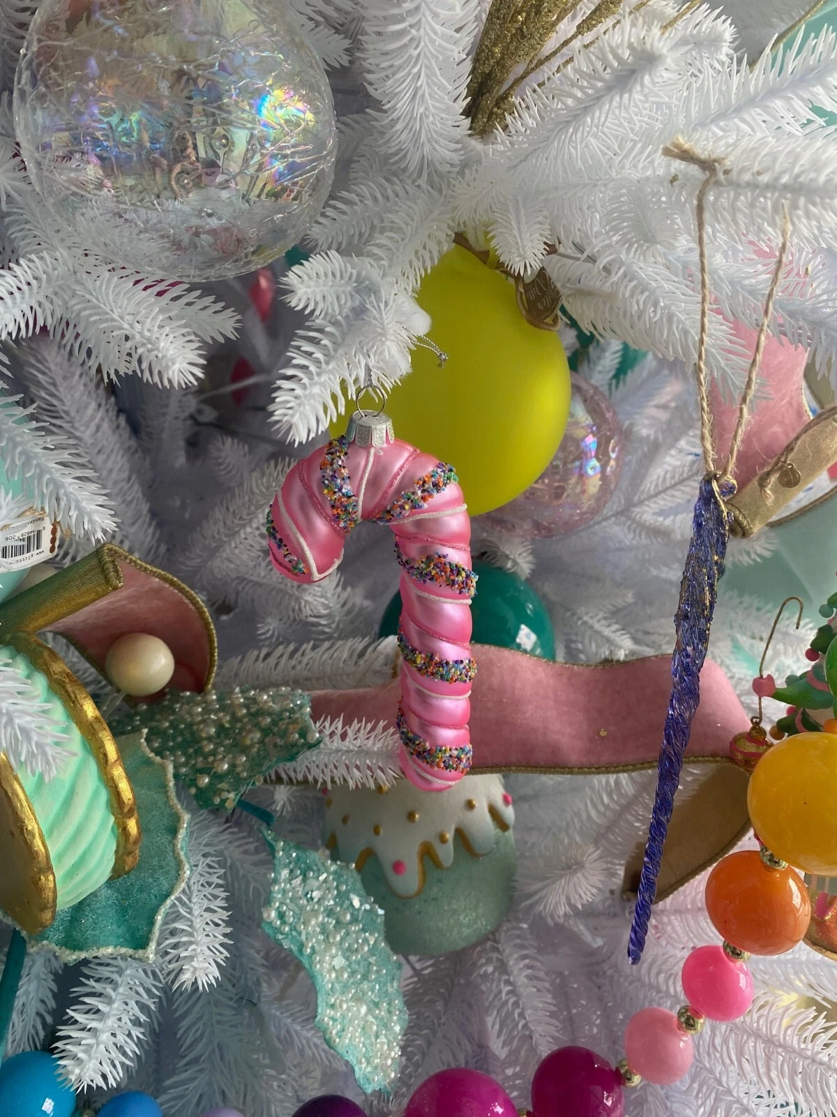 Glitterville Candy Cane Glass Ornaments - Thumbnail 2