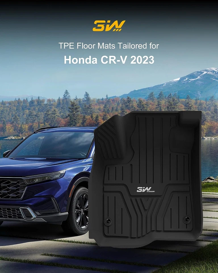 Juego de alfombrillas 3W 2 filas para Honda CR-V y CR-V 2017-2024 híbridas para todo tipo de clima Foto 2 de 4