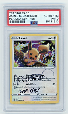 First Ever Signed James C. Cathcart Eevee Sword & Shield SWSH118 Holo Promo