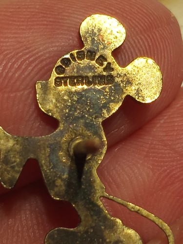 Vintage Walt Disney Sterling Silver With Gold Overlay Mickey Mouse Pin - Picture 5 of 6