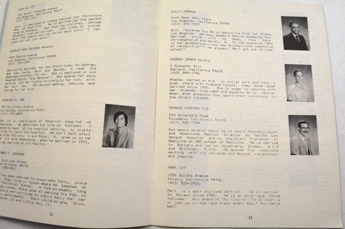 Libretto ricordo riunione 20 anni classe liceo Los Angeles 1963 - Foto 6 di 9