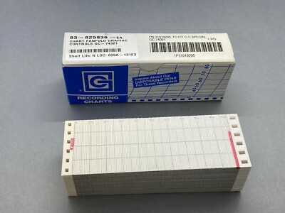 Graphic Controls 74321 Fanfold Strip Chart Paper 0-10, 0-200 Range 4-5/8'' x 50'
