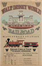 Walt Disney World Railroad Main Street Station Attraction Poster GLOSSY 11x17