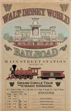 Walt Disney World Railroad Main Street Station Attraction Poster GLOSSY 11x17