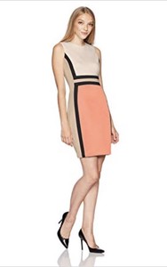 calvin klein colorblock sleeveless sheath dress