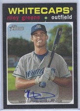 RILEY GREENE 2020 TOPPS HERITAGE PROSPECT ON CARD AUTO #ROA-RG