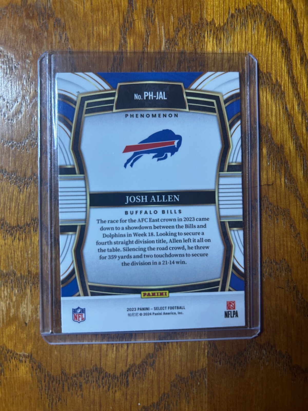 2023 Panini Select #PH-JAL Josh Allen Phenomenon