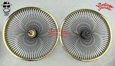 Vintage Lowrider 20 144 Spoke Front Coaster Dayton 2 Tone Goldblack Rims. Vintage Lowrider 20 144 Spoke Front Coaster Dayton 2 Tone Goldblack Rims.