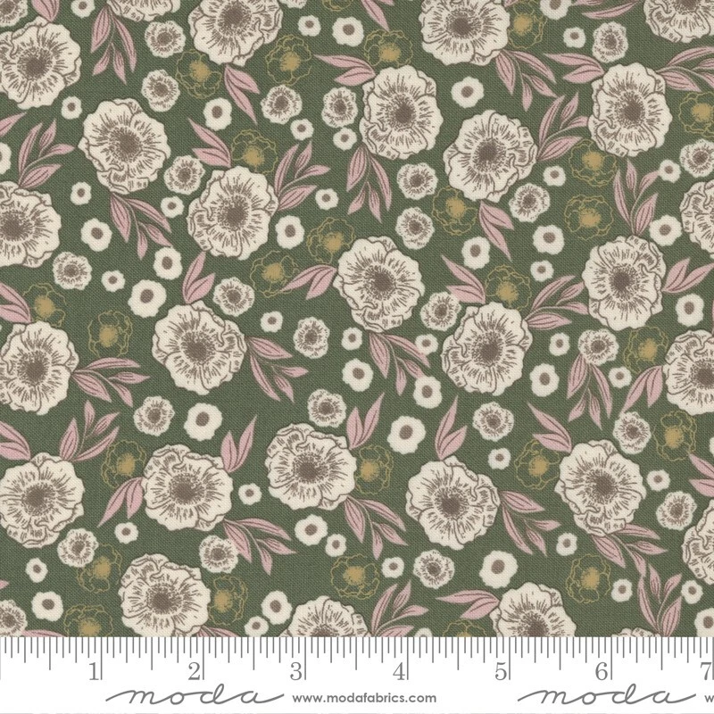 SLOW STROLL 3 yds Moda Fabric quilting fall sewing floral pine shabby 45544-20 - Image 2 of 3