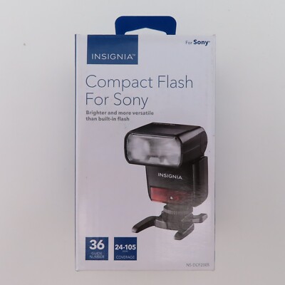 Insignia NS-DCF200S Compact Flash 36 Guide Number 24-205mm Coverage For Sony New