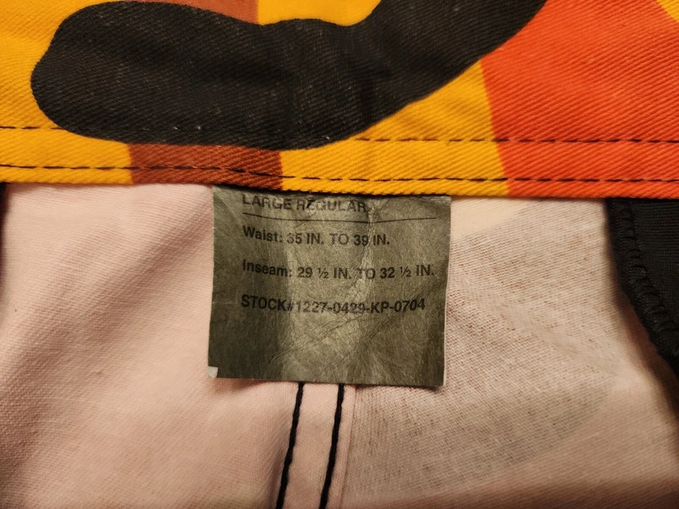 Rothco 8865 Savage Orange Camo BDU Pants L 32" inseam - Image 3 of 4
