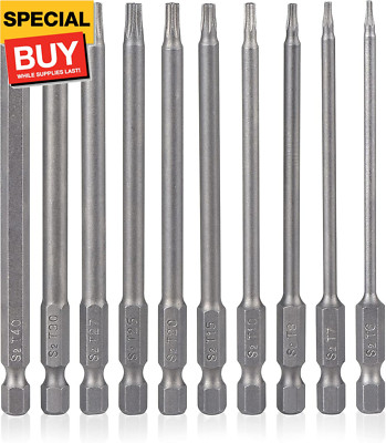 10 Pieces Torx Security Screwdriver Drill Bit Set T6 T7 T8 T10 T15 T20 T25 T27 T