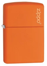 Zippo 231ZL, Classic Orange Matte Finish Lighter, Zippo Logo, Full Size