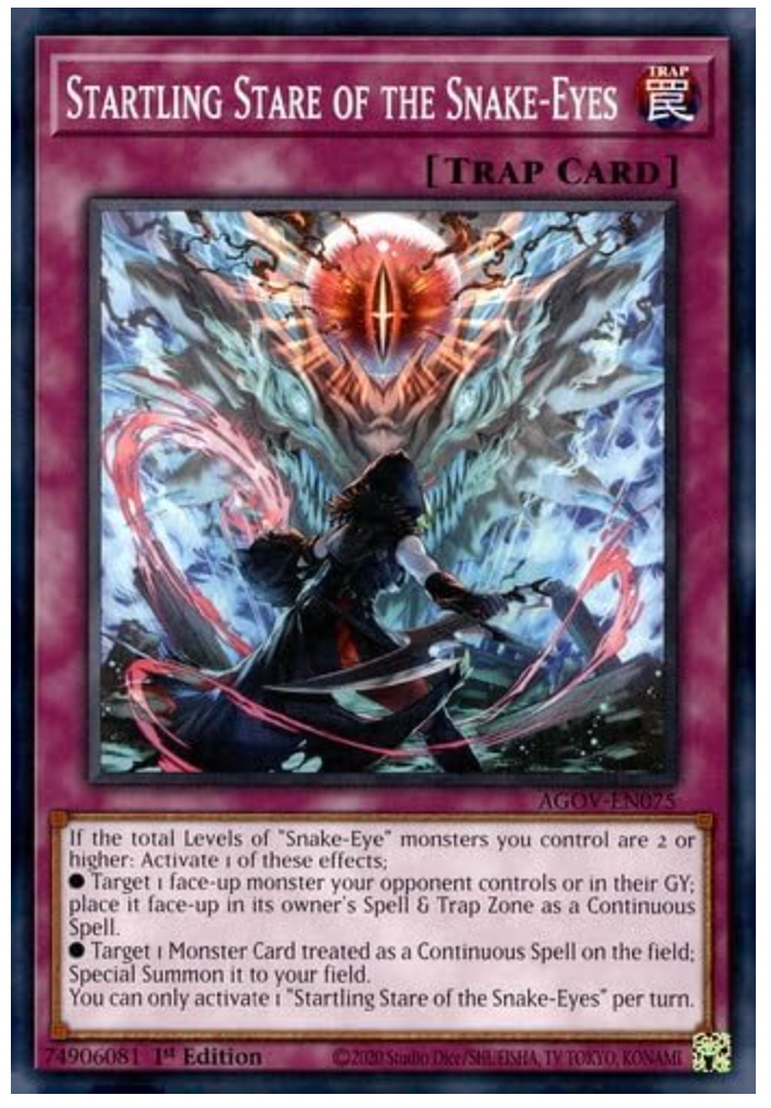 yugioh snake eyes cards Yugioh! - Startling Stare of Snake-Eyes - AGOV-EN075 - Common - 1st Ed