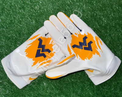 Nike West Virginia Team Issued Superbad 7.0 Football Gloves White