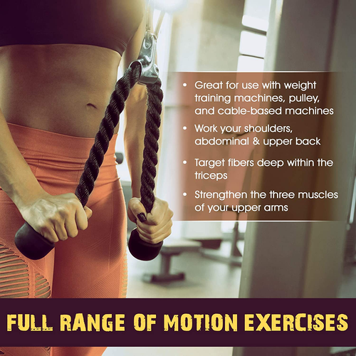 Tricep Press Down & LAT Pulldown Cable Machine Attachment Set – Accessories for - Picture 7 of 8