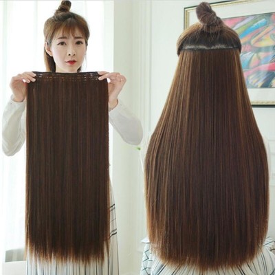 Fashion Long Straight Clip In Hair Extensions 22 Inches Hair Piece