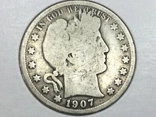 1907-S Barber Half in very good better date