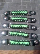 Biker Vest extenders set of 5 BLACK & NEON GREEN para cord STRONG!! By Stitch 